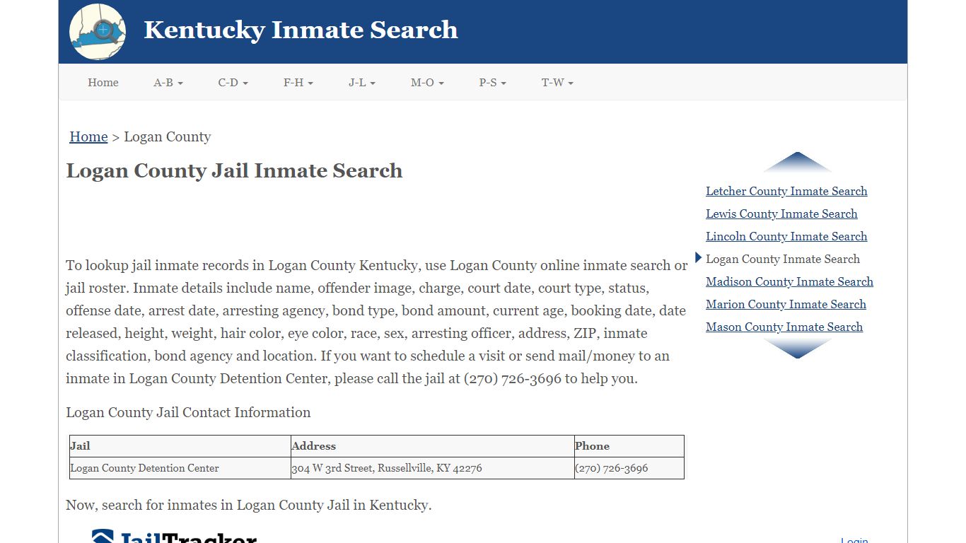 Logan County Jail Inmate Search