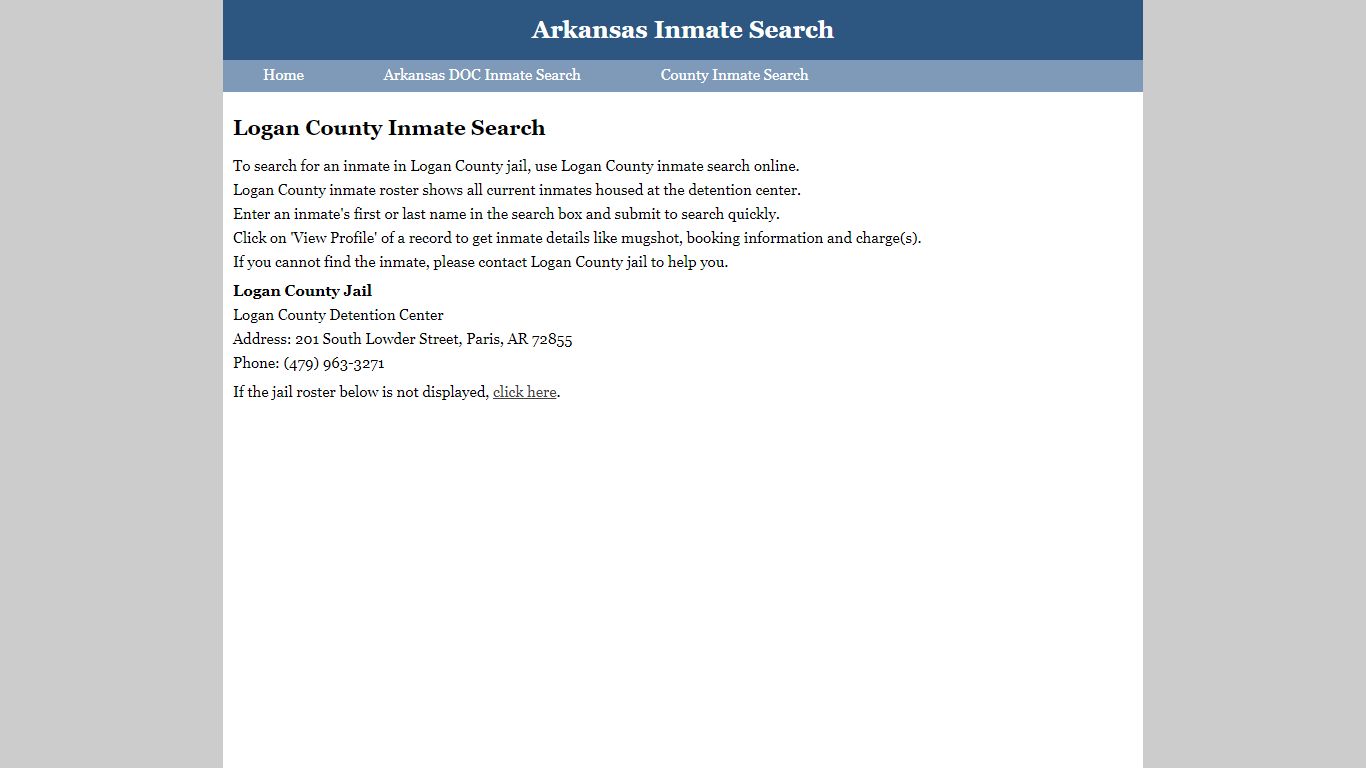 Logan County Inmate Search